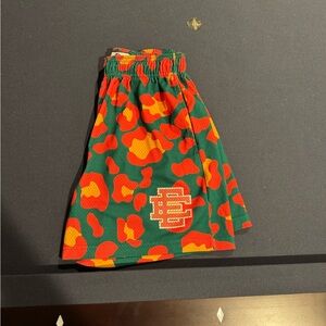 Eric Emanuel Green and Orange Athletic Shorts